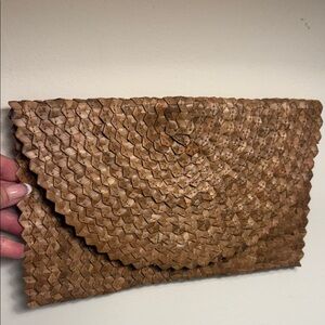 NEW Handcrafted Brown Woven Clutch!
